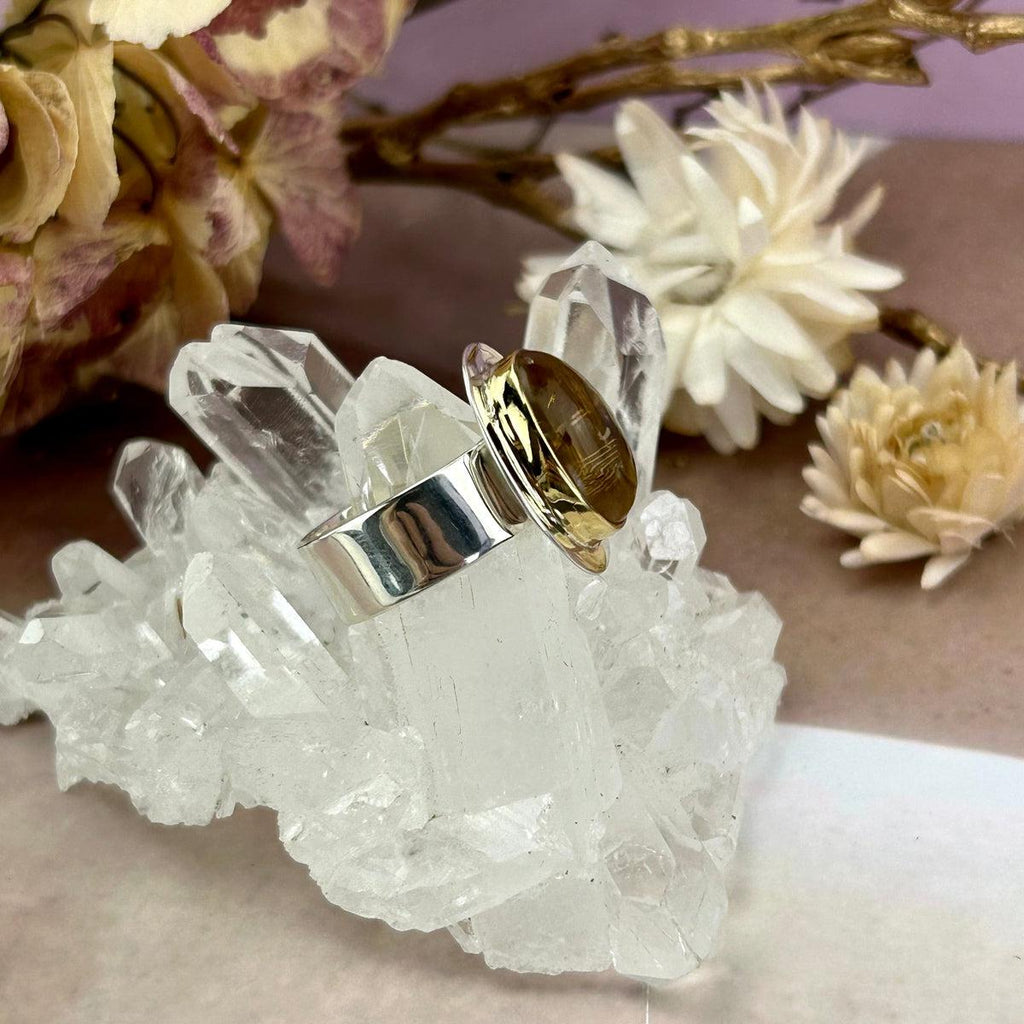 Natural Citrine Silver Ring