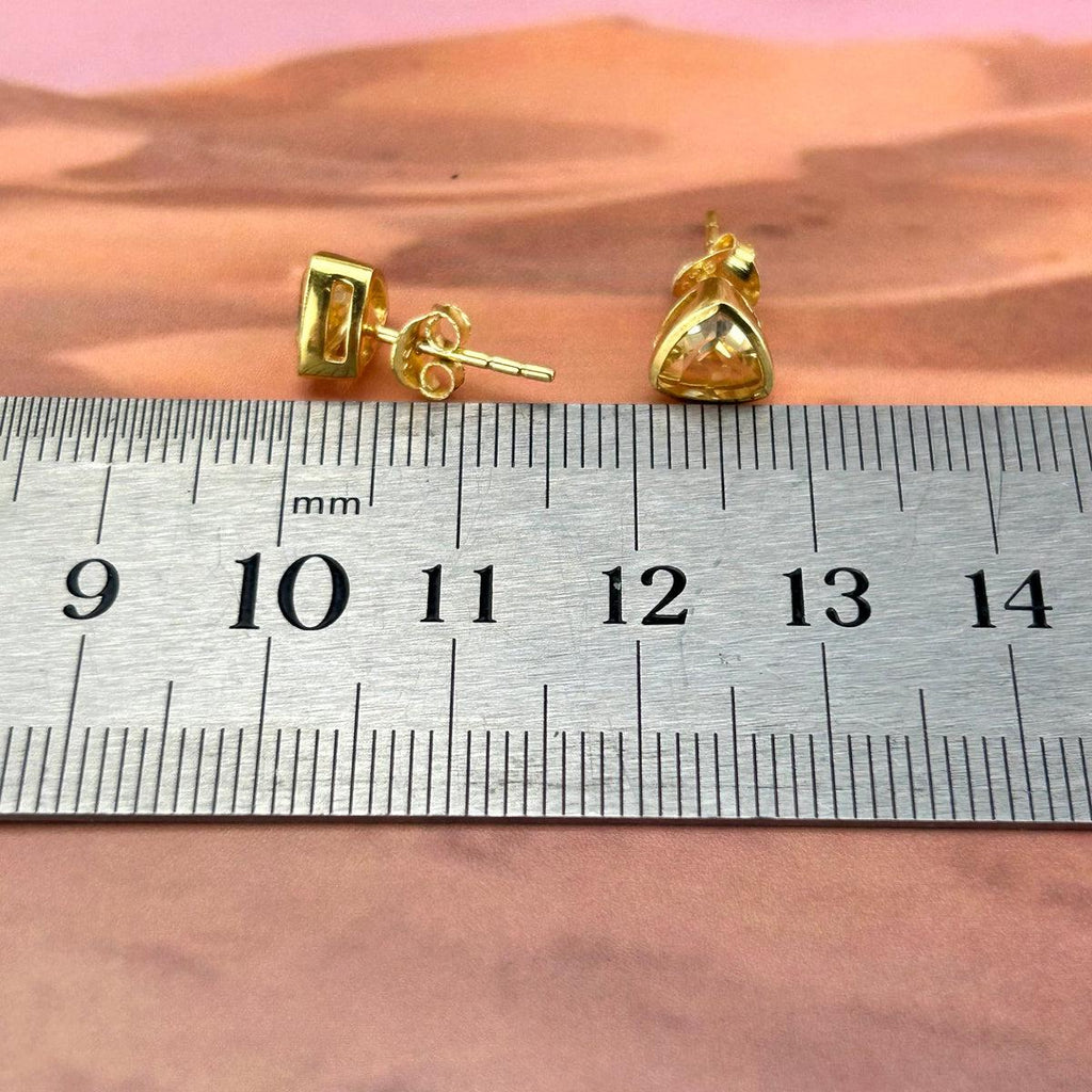 Citrine Gold Stud Earrings