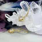Moonstone Sun Gold Earrings