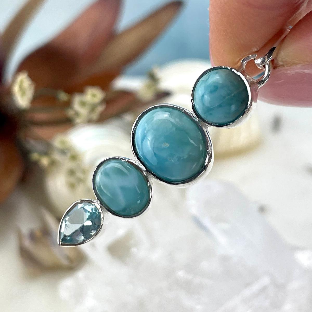 Larimar And Blue Topaz Pendant