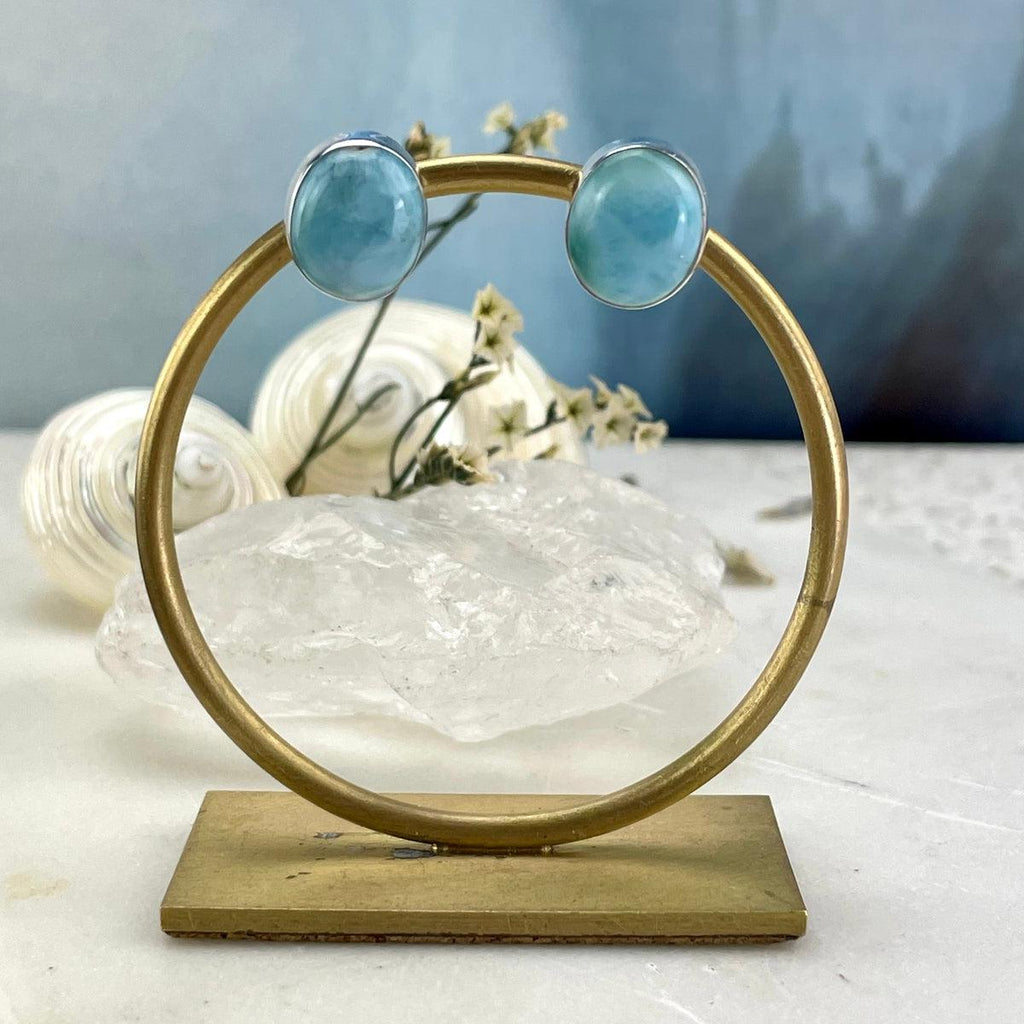 Larimar Sterling Silver Earrings