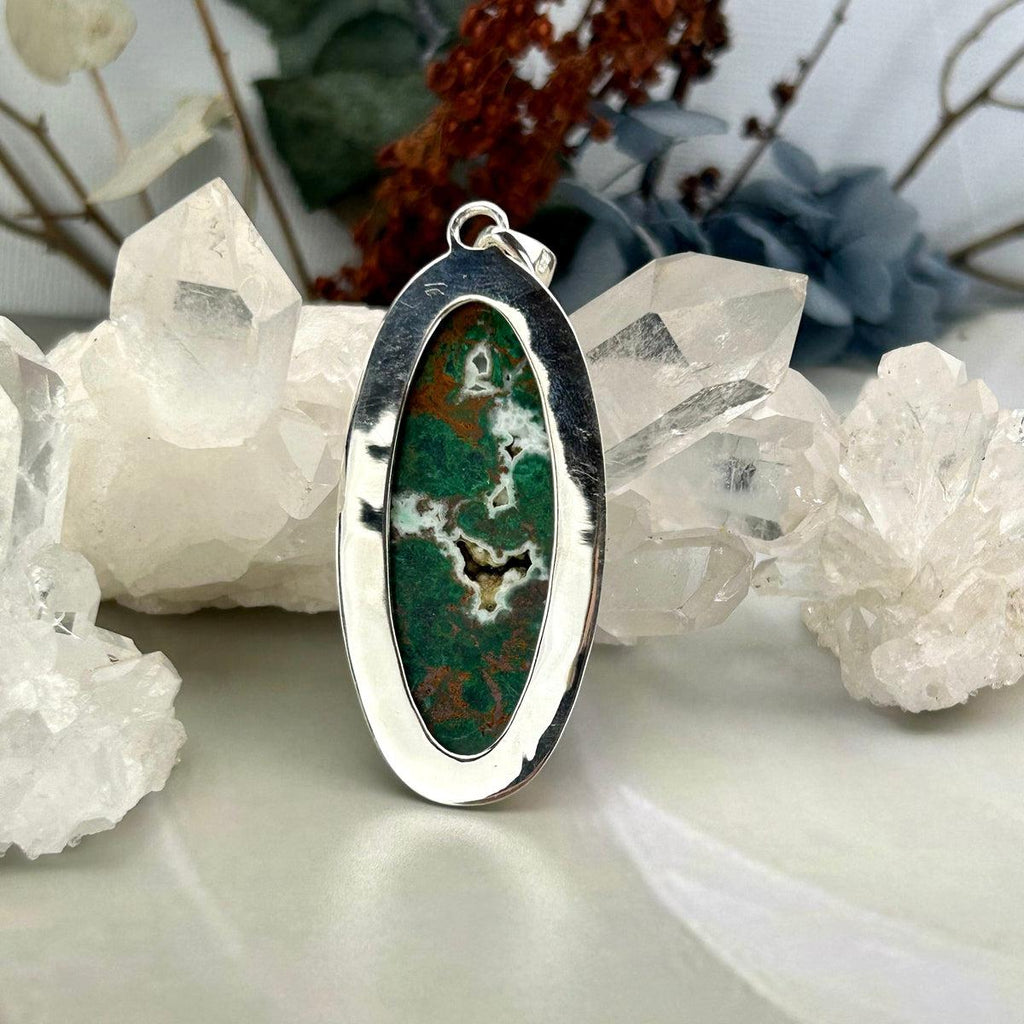 Chrysocolla Silver Pendant