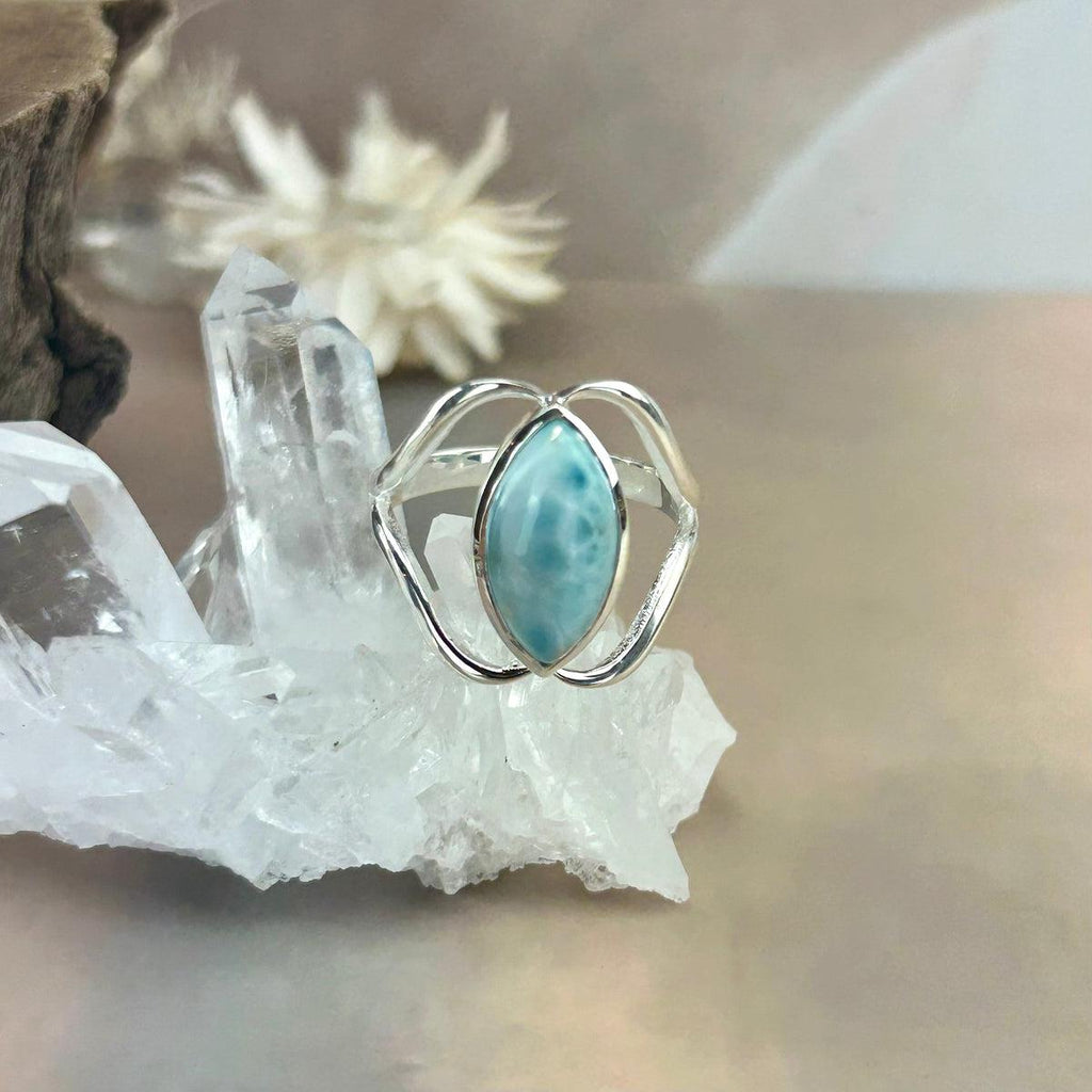 Large Size Larimar Ring