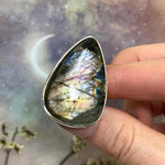 Rainbow Labradorite Silver Ring