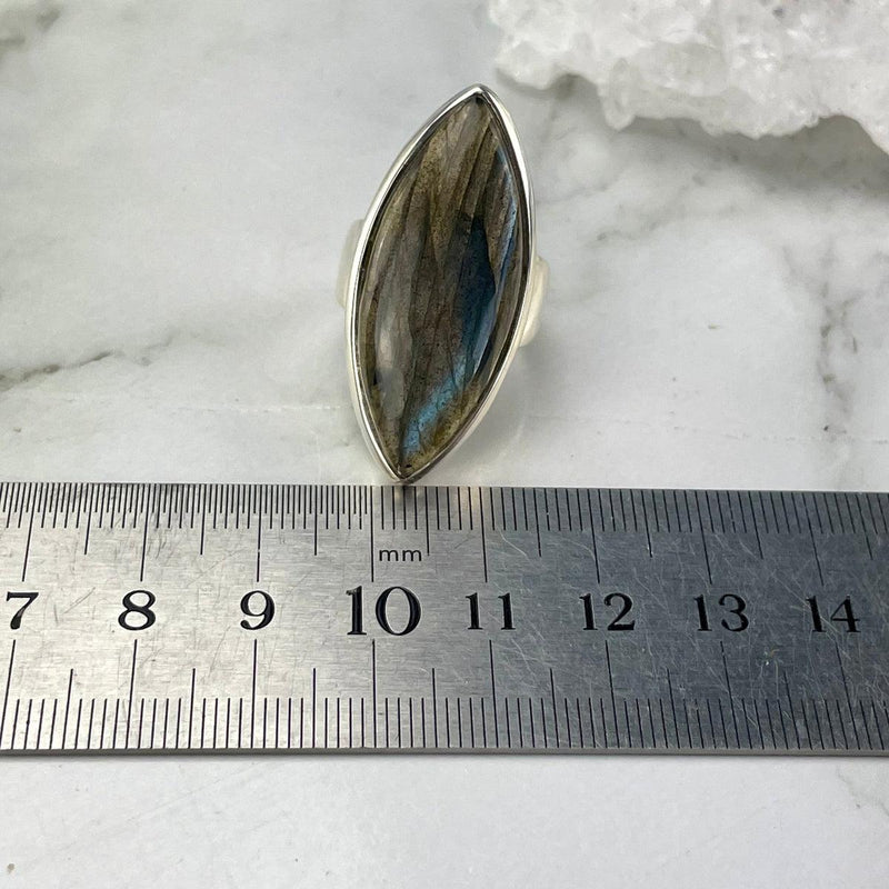 Blue Green Labradorite Ring