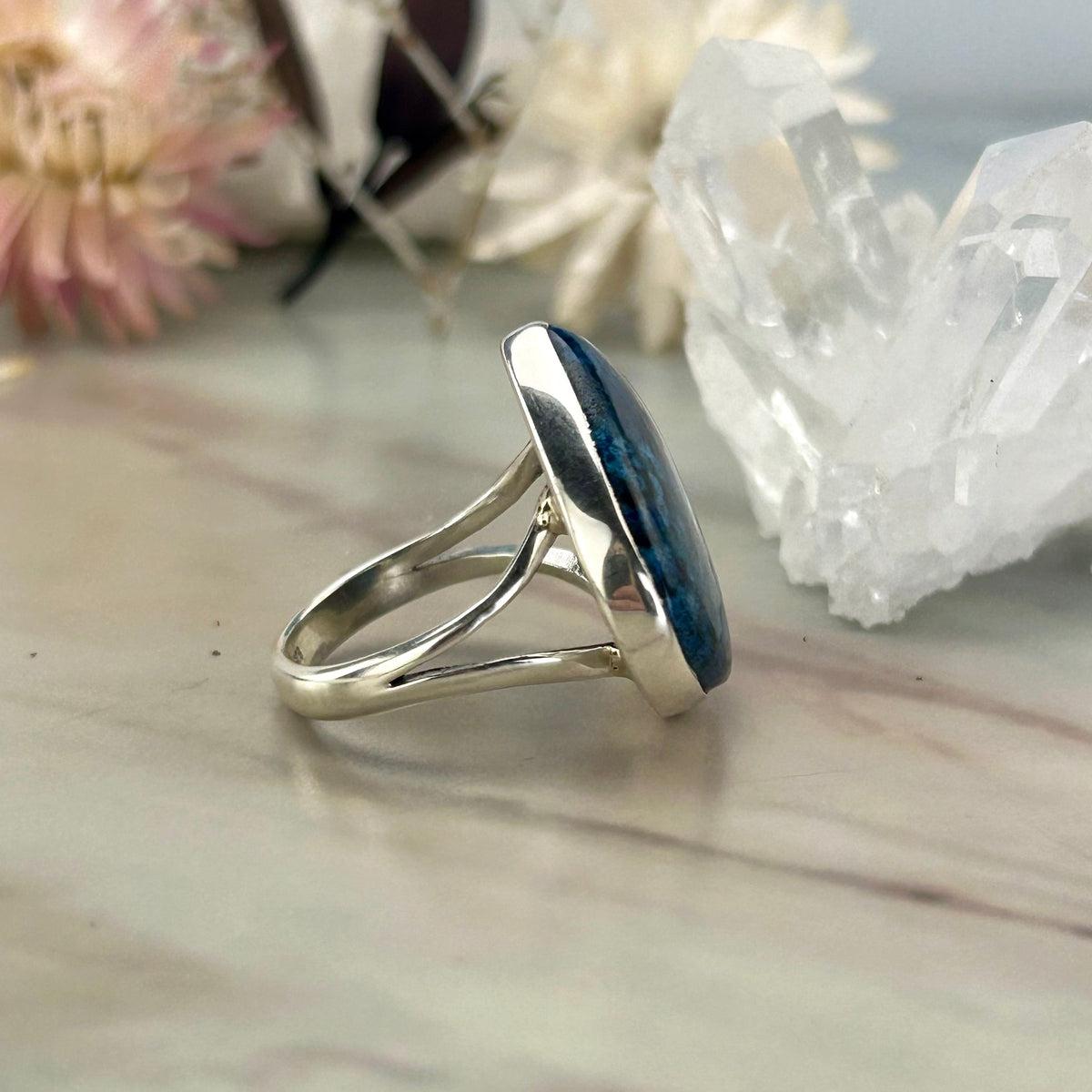 Shattuckite Crystal Ring