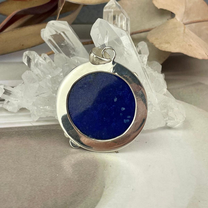 Lapis Lazuli Round Disc Pendant