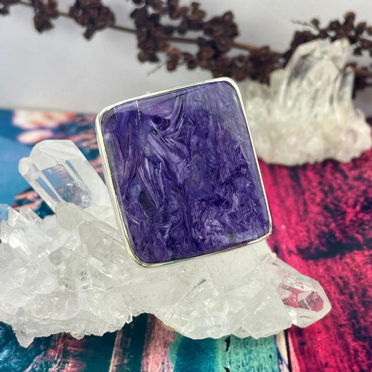Charoite Rectangle Ring