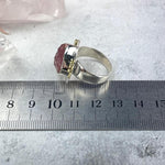 Brass And Silver Crystal Ring