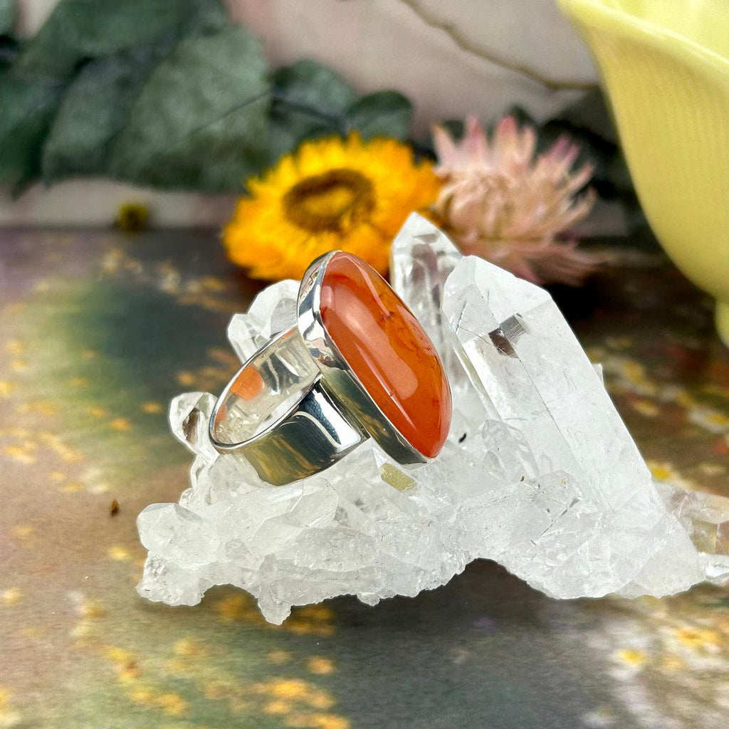 Vibrant Orange Stone Ring