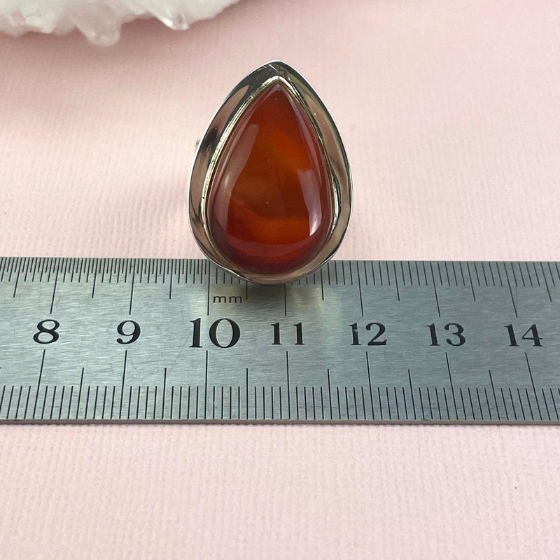 Carnelian Pear Cut Ring