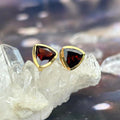Garnet Gold Stud Earrings