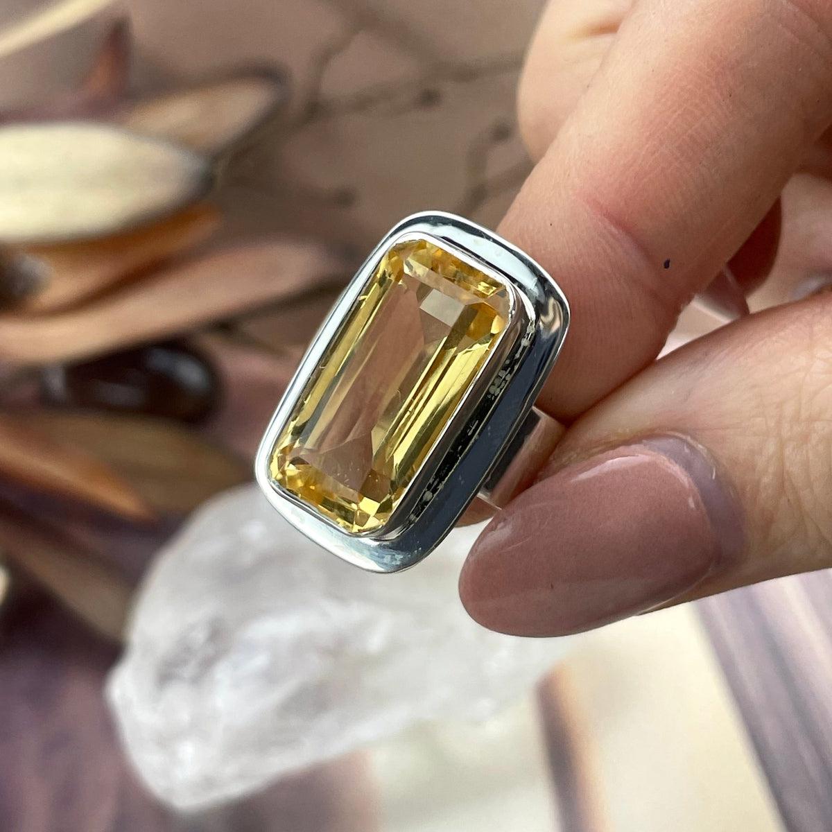 Citrine Ring For Large Finger