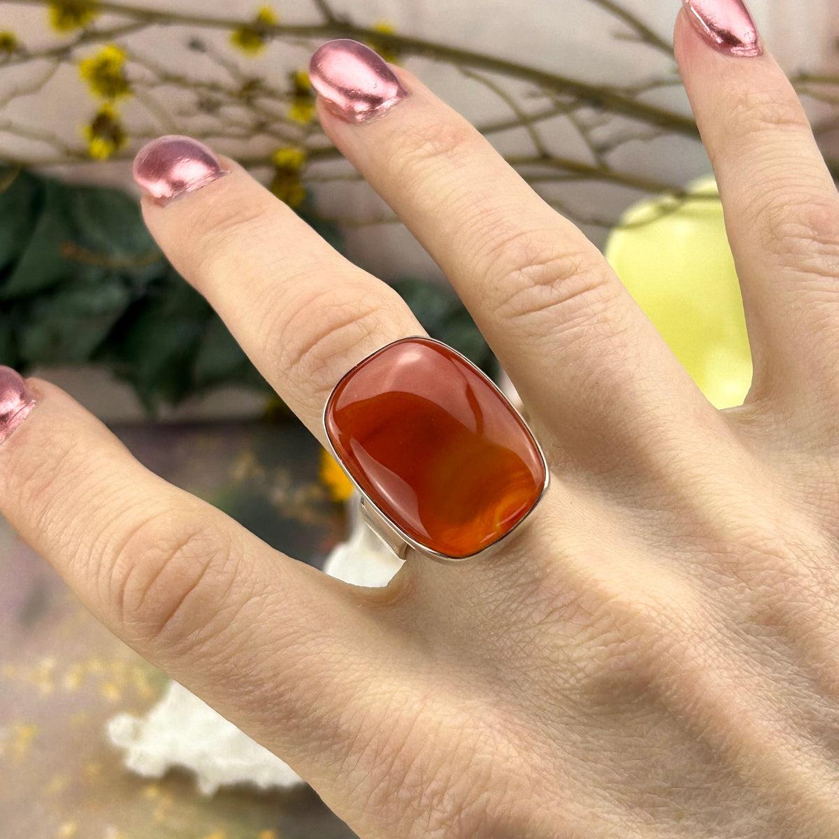 Carnelian Rectangle Ring