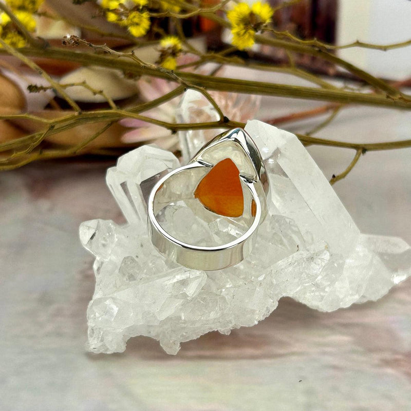 Orange Stone Teardrop Ring