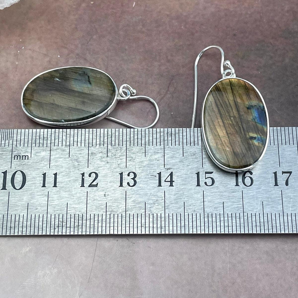 Orange Labradorite Earrings