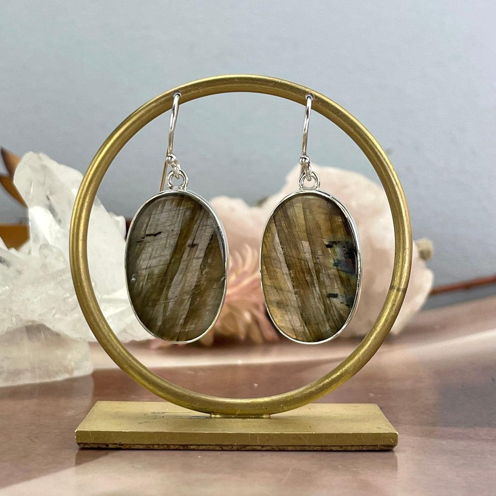 Labradorite Oval Earrings