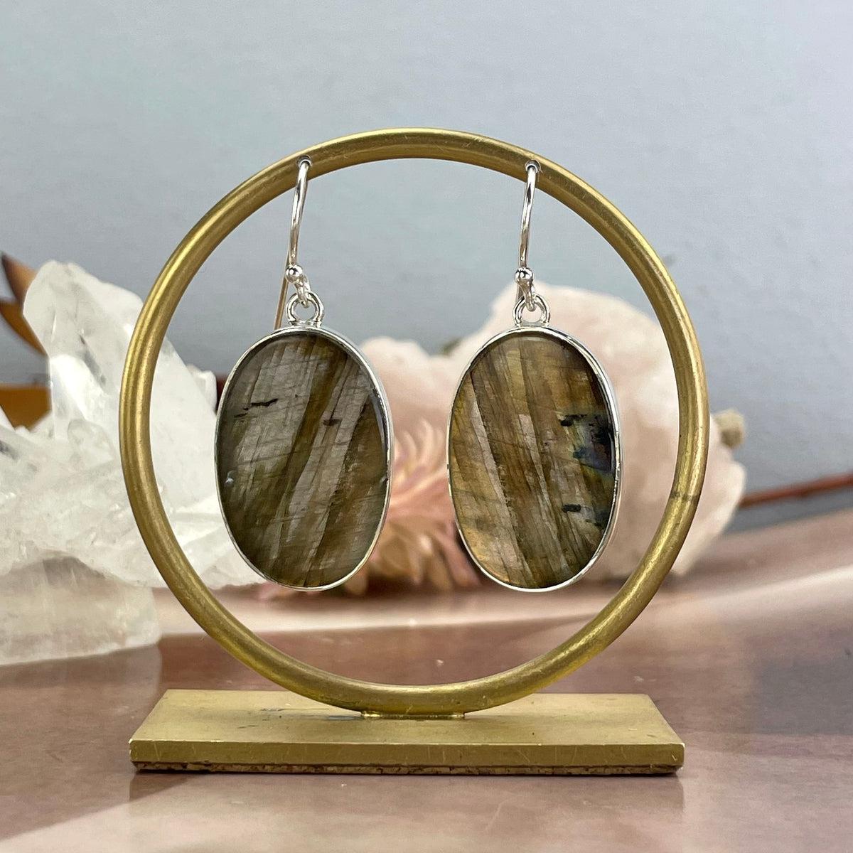 Labradorite Oval Earrings