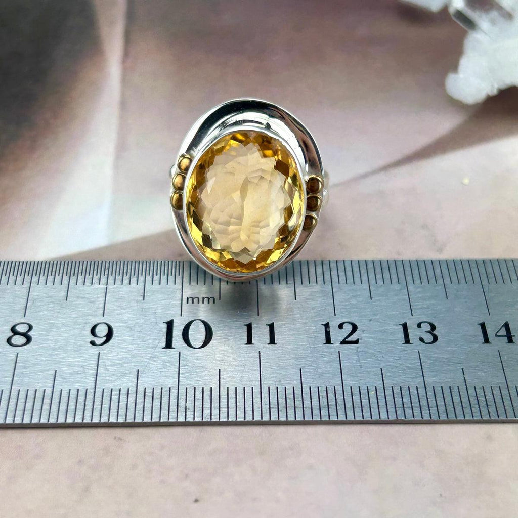 Gold And Silver Citrine Ring