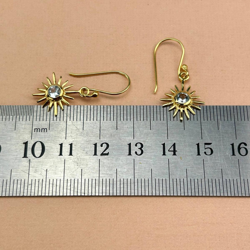 Blue Topaz Sun Earrings