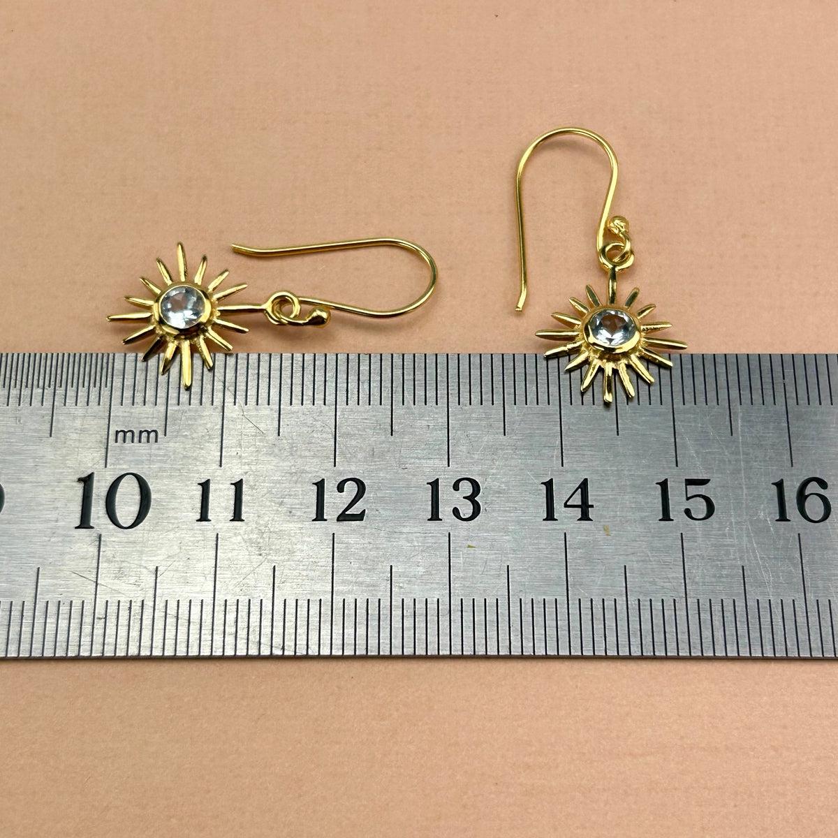 Blue Topaz Sun Earrings