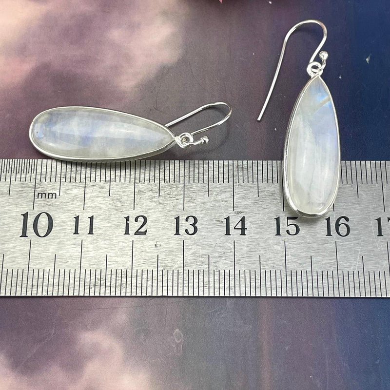 Rainbow Moonstone Hook Earrings