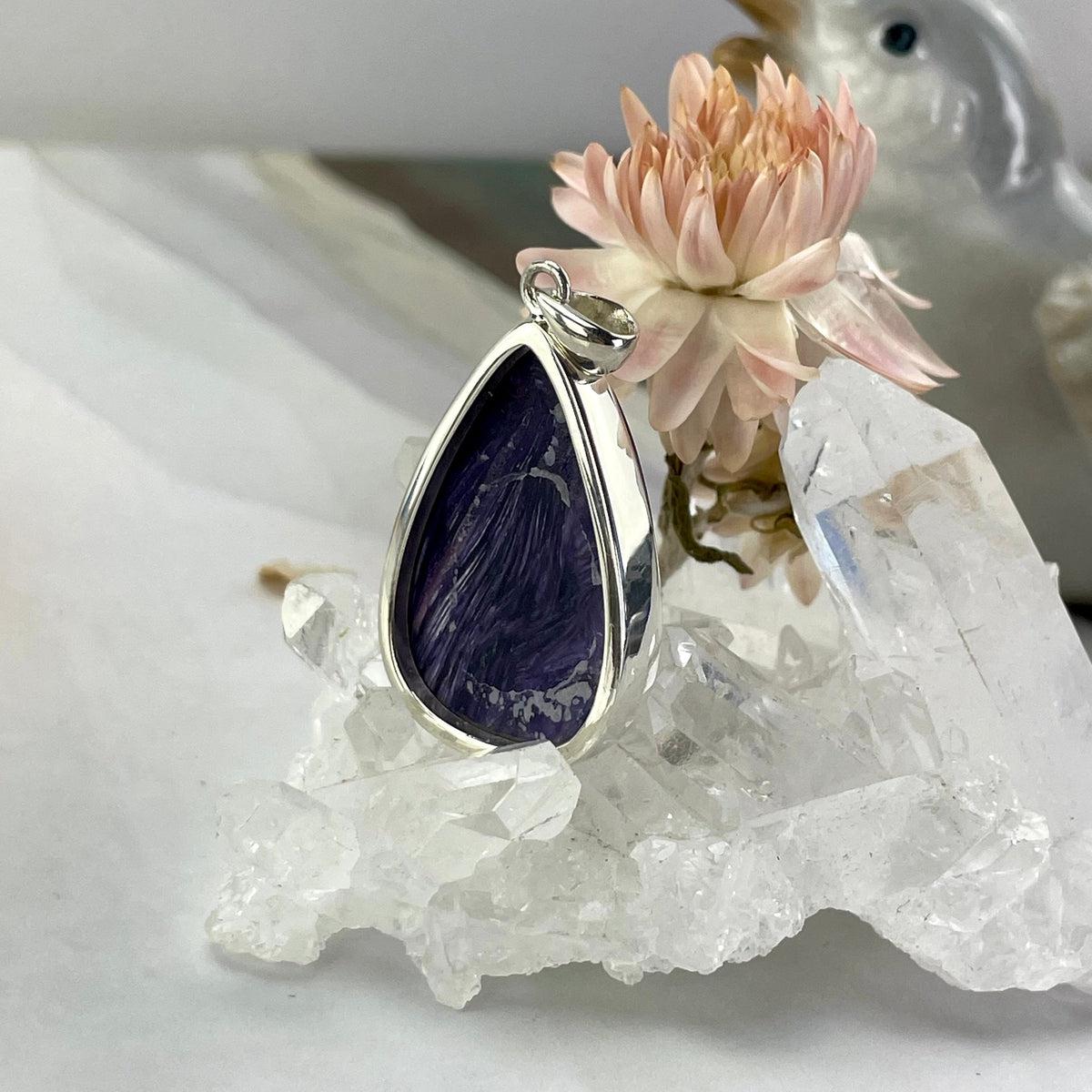 Charoite Sterling Silver Pendant