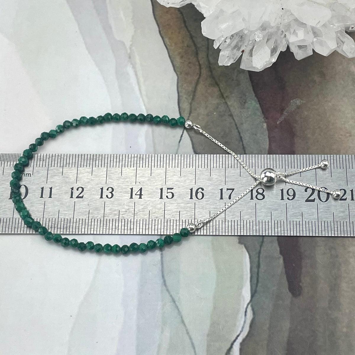 Faceted Malachite Bead Bracelet