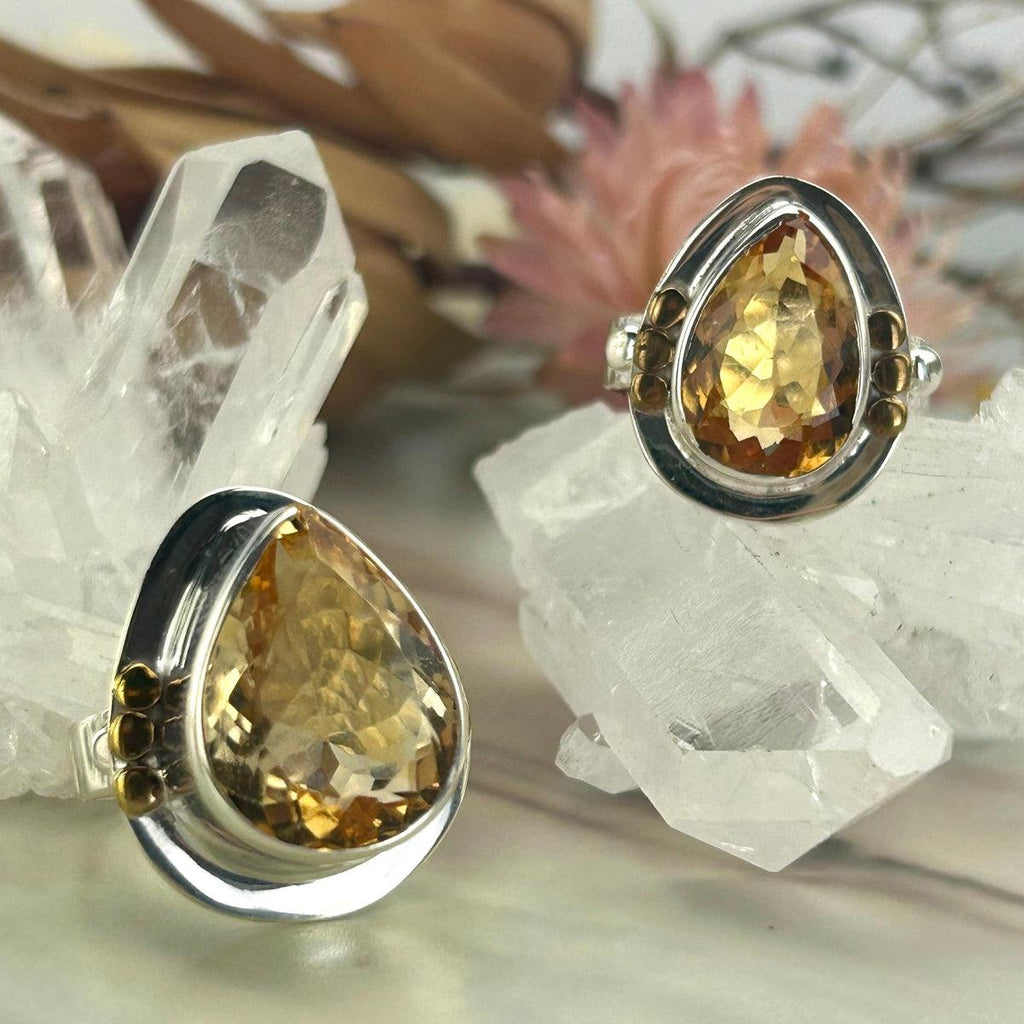 Natural Citrine Silver Ring