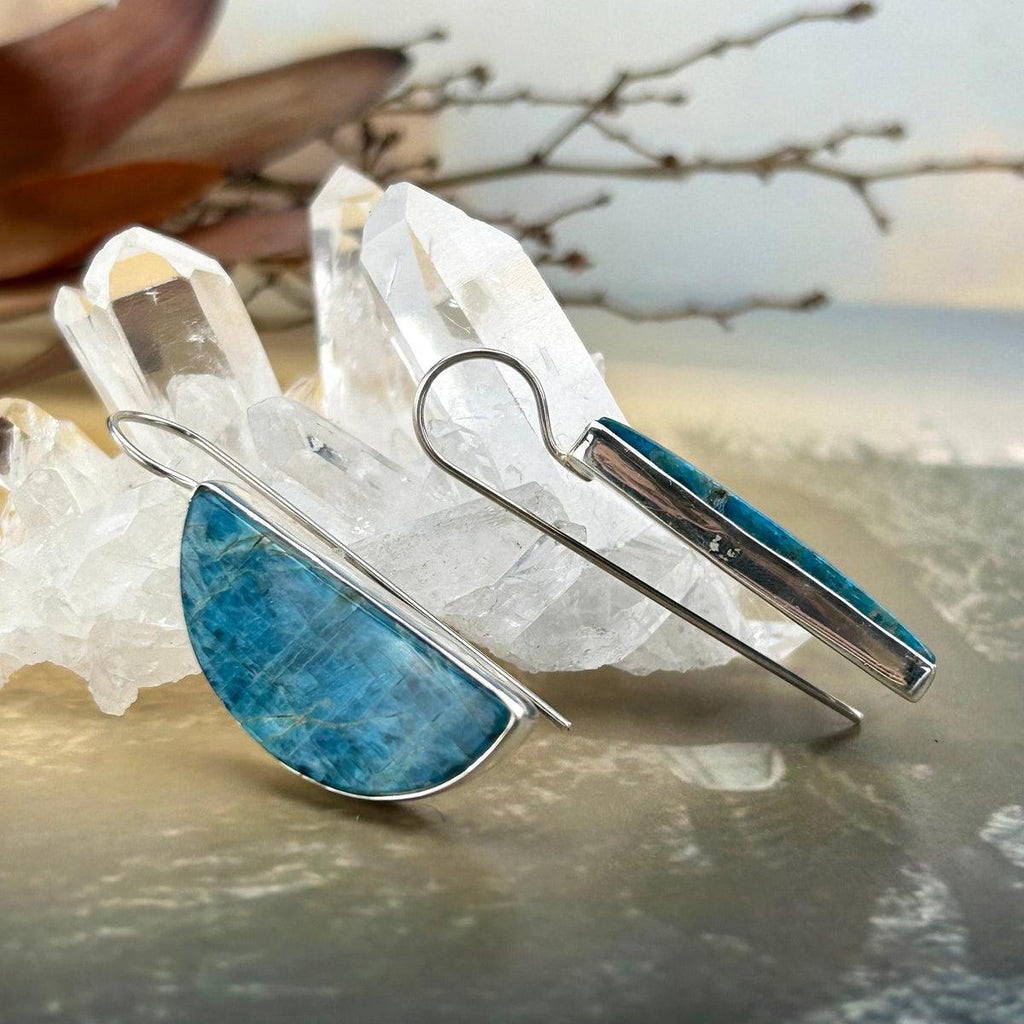Apatite Half Moon Earrings