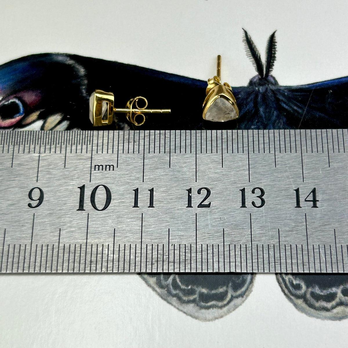 Moonstone Triangle Studs