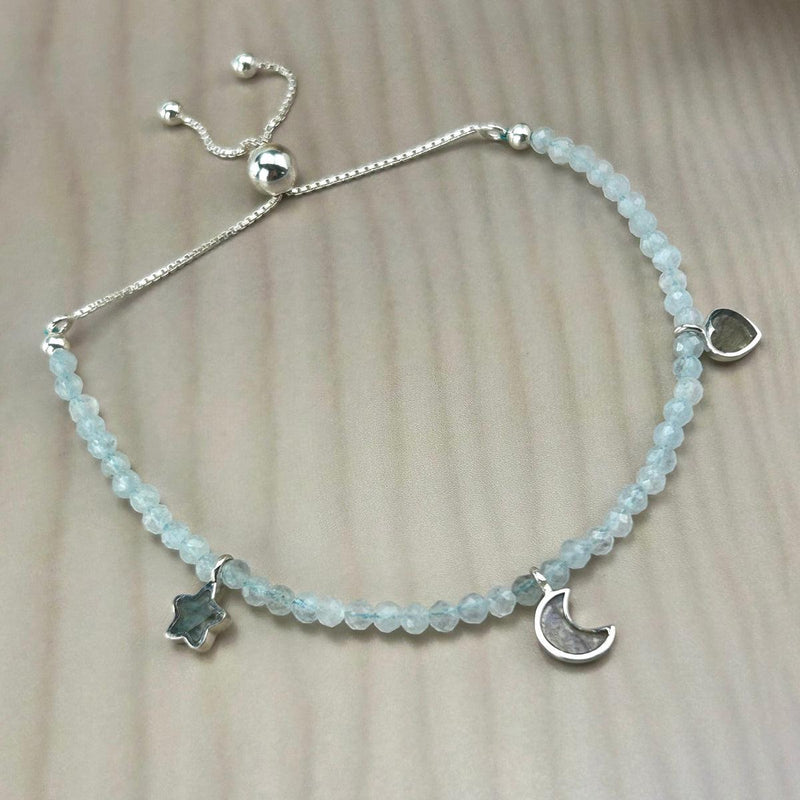 Aquamarine And Labradorite Bracelet