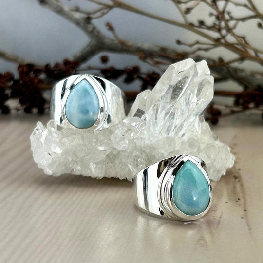 Larimar Teardrop Ring