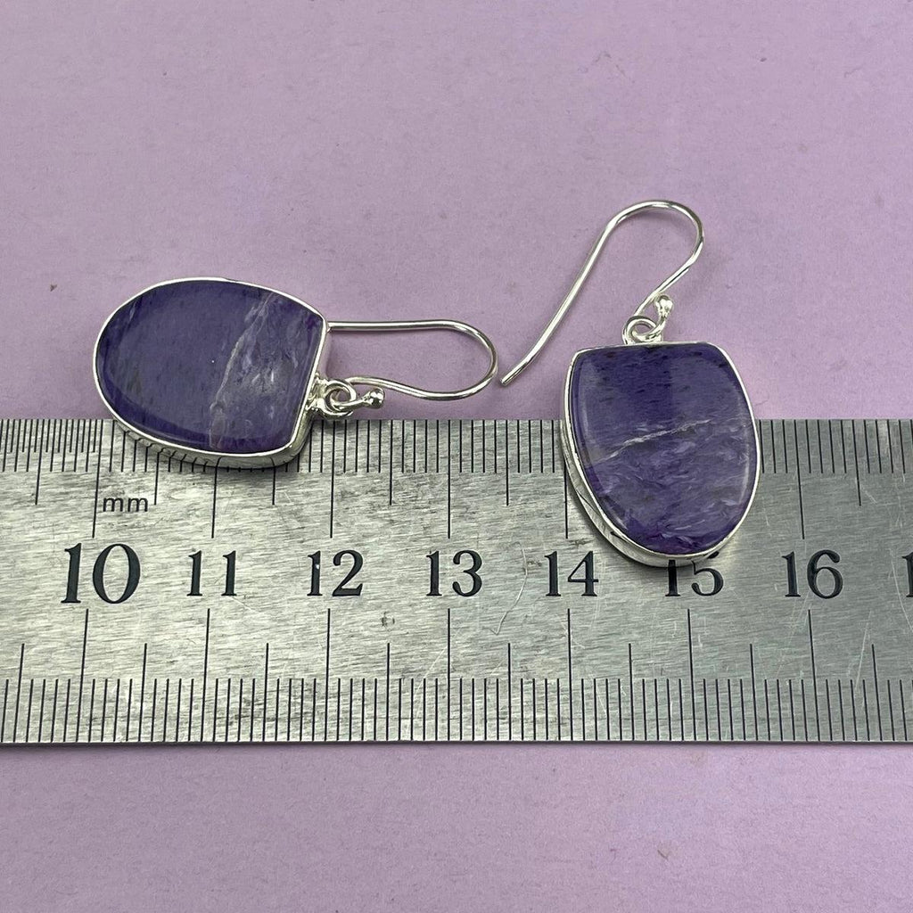 Charoite Sterling Silver Earrings