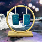 Battered Silver Apatite Earrings