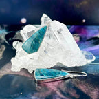 Apatite Crystal Triangle Earrings