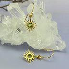 Peridot Gold Sun Earrings