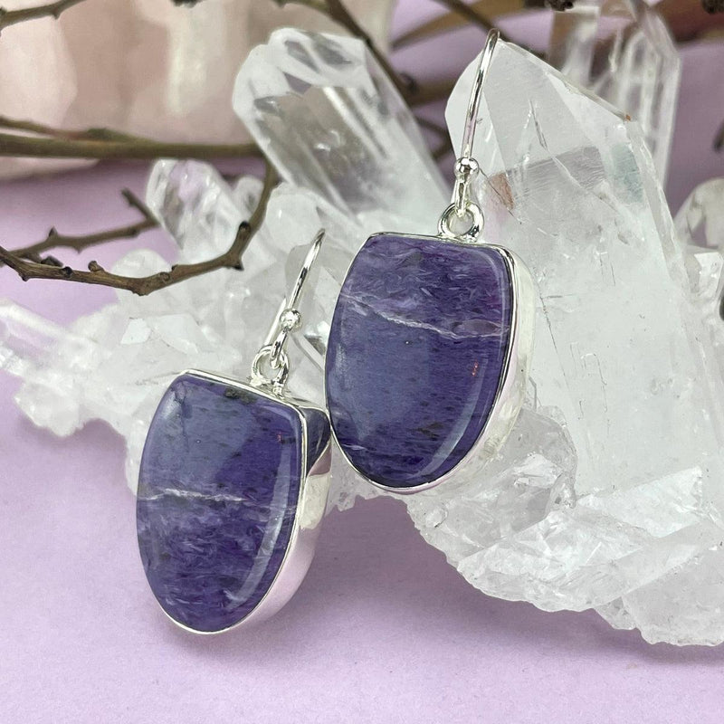 Bright Purple Stone Earrings