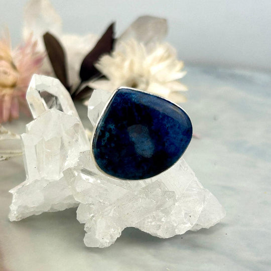 Shattuckite With Cuprite Teardrop Ring
