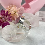 Pink Crystal Silver Ring