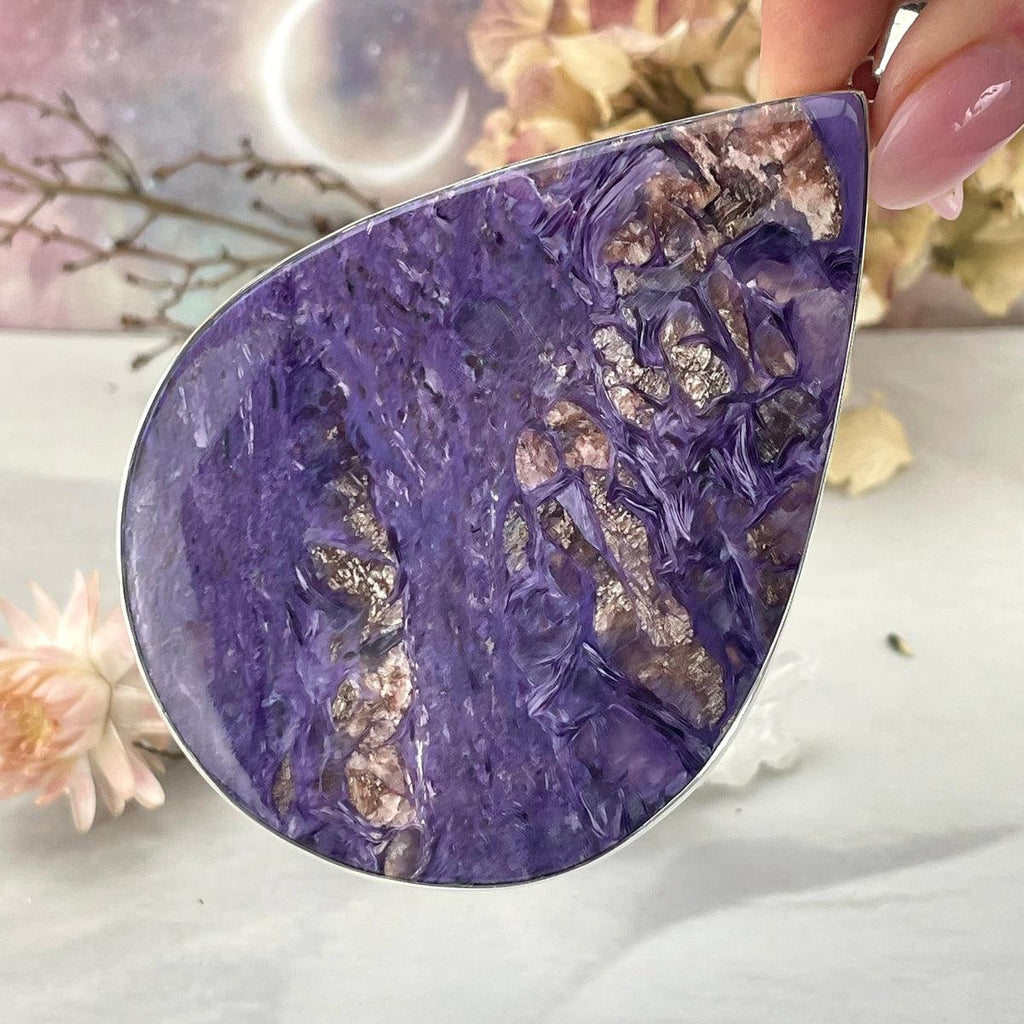 Large Teardrop Charoite Pendant