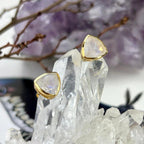 Moonstone Pyramid Stud Earrings