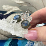 Blue Labradorite Circle Earrings