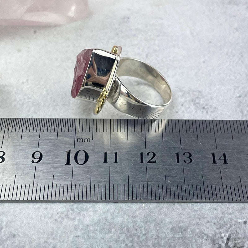 Pink Beryl Silver Ring