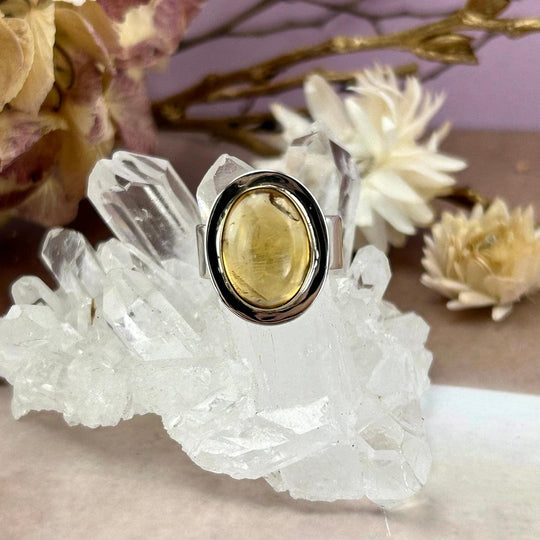 Citrine Oval Sterling Silver & Brass Ring