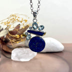 Blue Topaz And Lapis Pendant