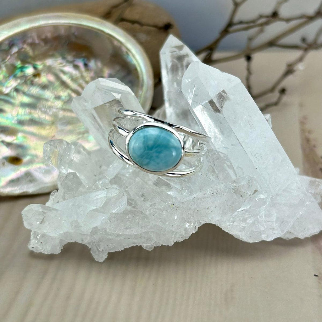 Blue Pectolite Ring