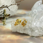 Blue Topaz Gold Studs