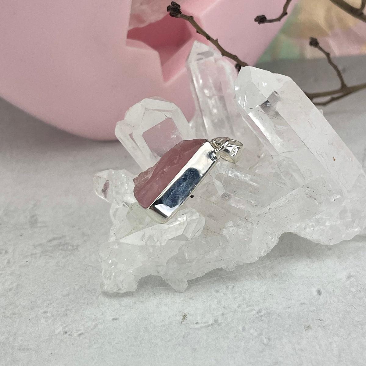 Raw Pink Crystal Pendant