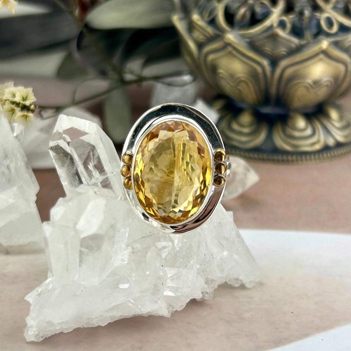 Tempered Silver Crystal Ring